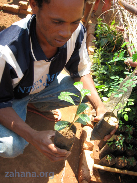 Our gardener in the village in Madagascar